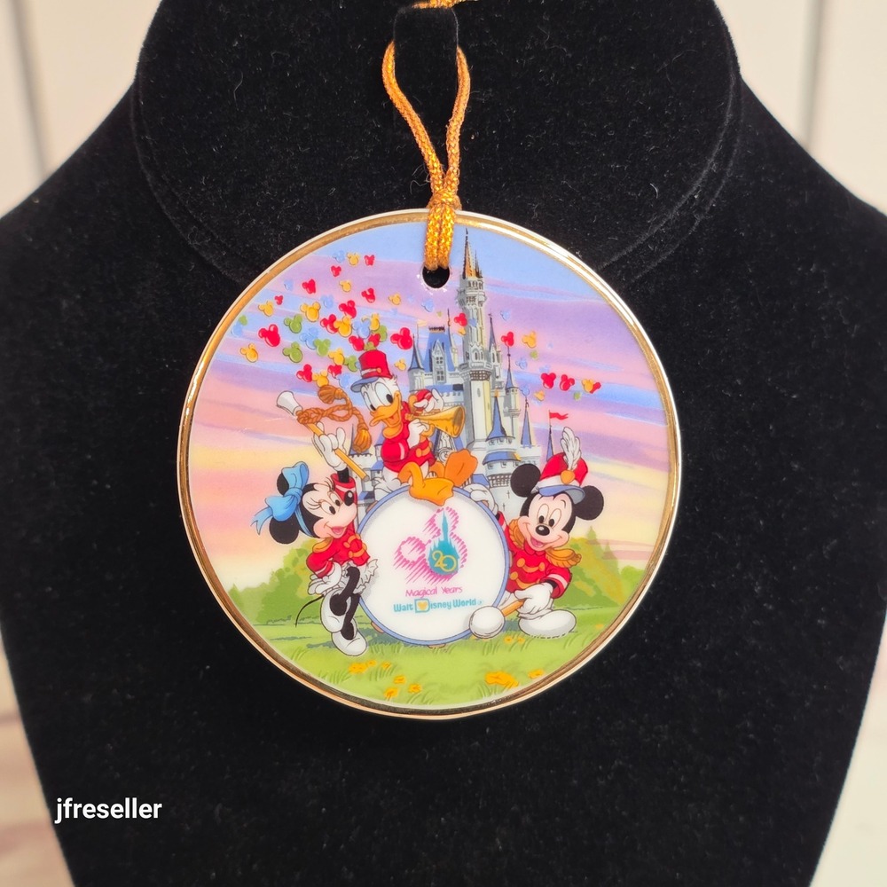 Vintage Walt Disney World 20th Anniversary Ornament 1971-1991 Mickey Minnie
